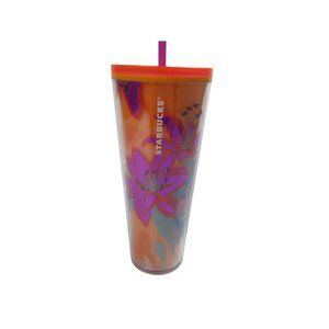 NWT- Starbucks Target Exclusive Hop Venti‎ Tumbler Cold Cup Orange Spring Floral